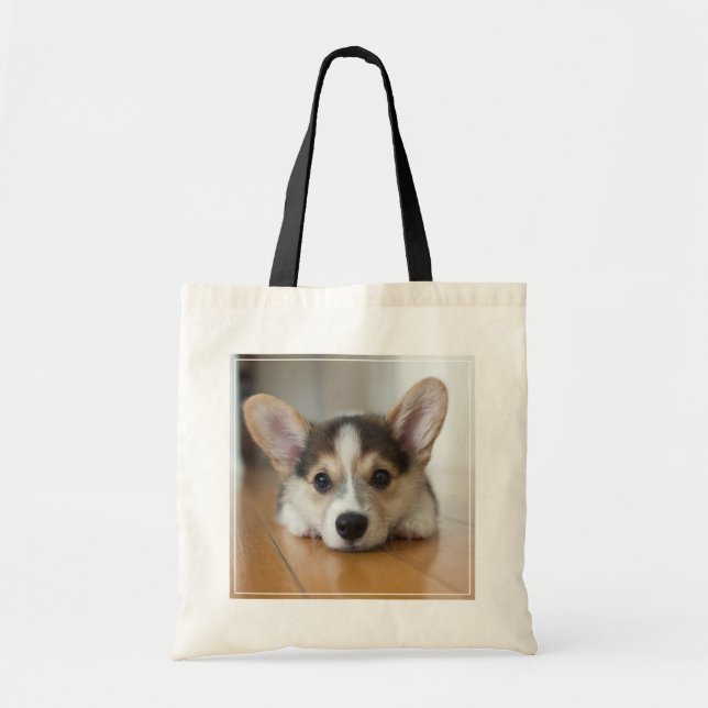 Bolso De Tela Animales de bebé más afectados | Corgi Puppy (Frente)