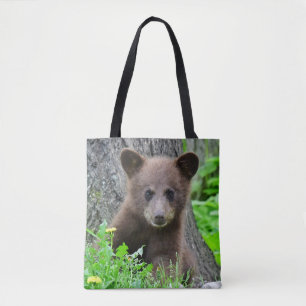 Bolso De Tela Animales de bebé más afectados   Cubo de oso marró
