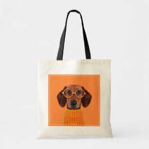 Bolso De Tela Animales de bebé más afectados   Dachshund Naranja