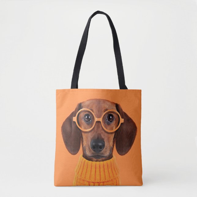 Bolso De Tela Animales de bebé más afectados | Dachshund Naranja (Anverso)