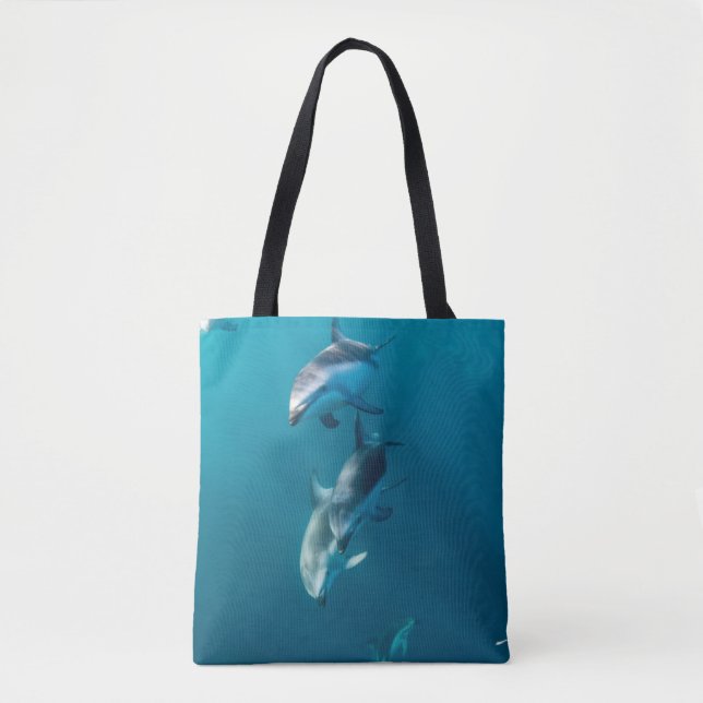 Bolso De Tela Animales de bebé más afectados | Dolphin Family (Anverso)