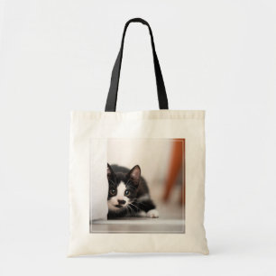 Bolso De Tela Animales de bebé más afectados Gatito blanco y n