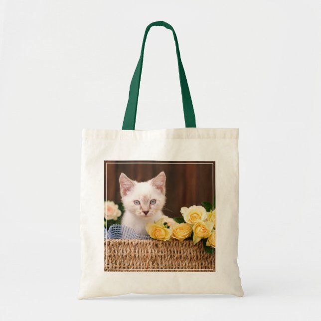 Bolso De Tela Animales de bebé más afectados | Gatitos y rosas a (Frente)