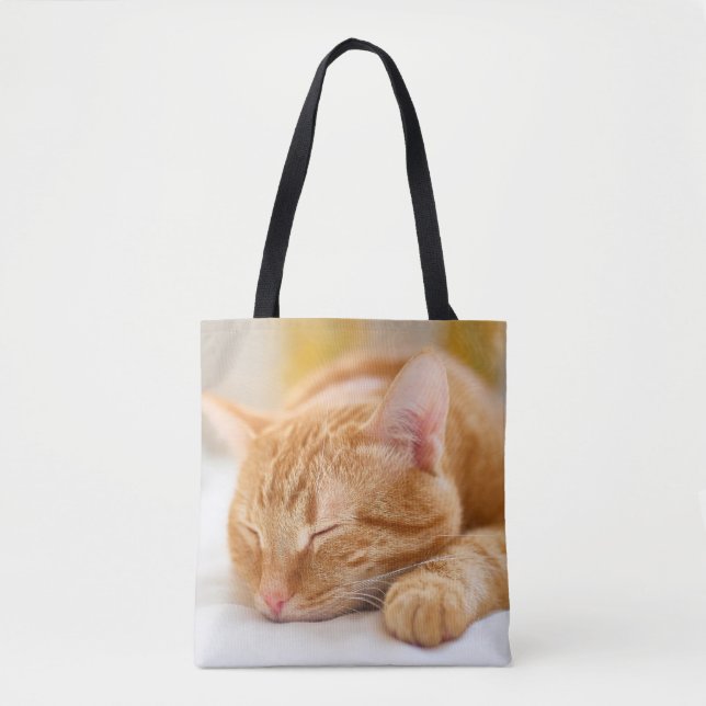 Bolso De Tela Animales de bebé más afectados | Gato de jengibre  (Anverso)
