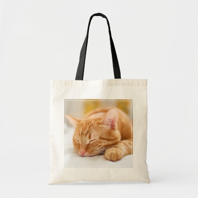 Bolso De Tela Animales de bebé más afectados | Gato de jengibre  (Frente)