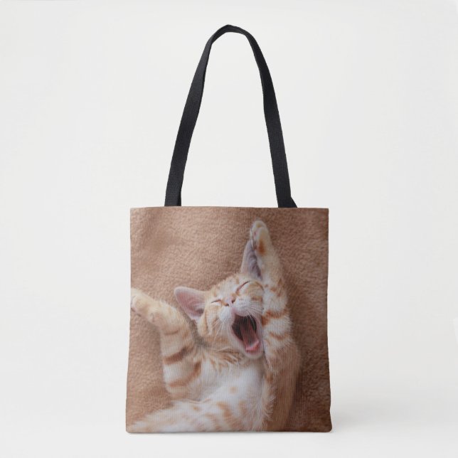 Bolso De Tela Animales de bebé más afectados | Ginger Kitten Yaw (Anverso)