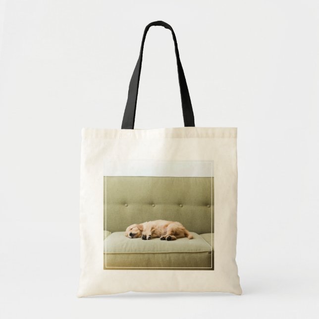 Bolso De Tela Animales de bebé más afectados | Golden Retriever  (Frente)