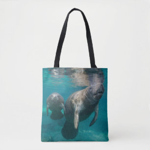 Bolso De Tela Animales de bebé más afectados   Manatee & Baby