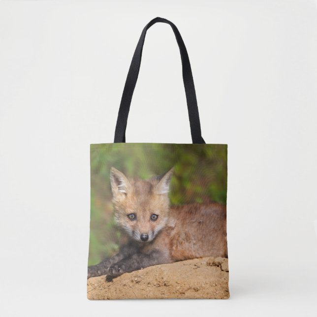 Bolso De Tela Animales de bebé más afectados | Red Fox Pup (Anverso)