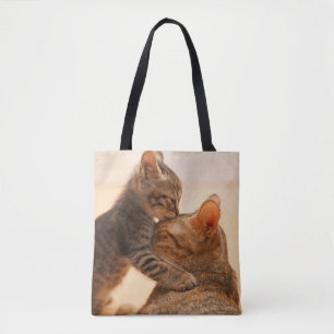 Bolso De Tela Animales de bebé más afectados Tabby Kitten Kiss