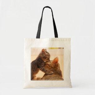 Bolso De Tela Animales de bebé más afectados Tabby Kitten Kiss