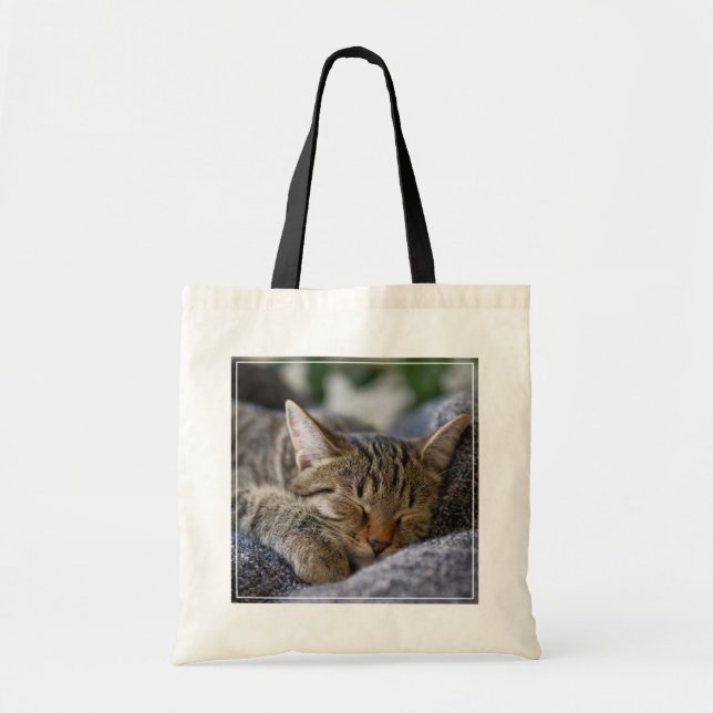 Bolso De Tela Animales de bebé más afectados | Tabby Kitten Slee (Frente)