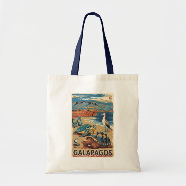 Bolso De Tela Animales de Galápagos Viajan Arte (Frente)