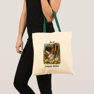 Bolso De Tela Animales de granja antiguos, gallo, gallinas, poll