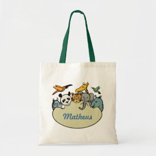 Bolso De Tela animales de la familia de zoológicos personalizado