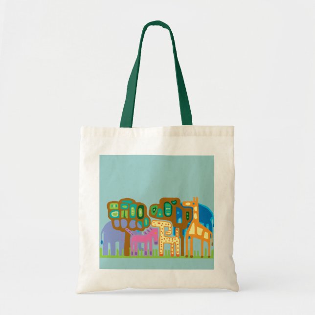 Bolso De Tela Animales de la jungla (Frente)