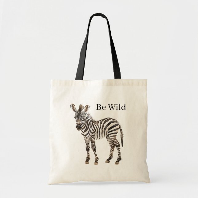 Bolso De Tela Animales de safari de cebra (Frente)