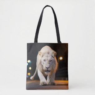 Bolso De Tela Animales de vida salvaje de león en la calle al ai