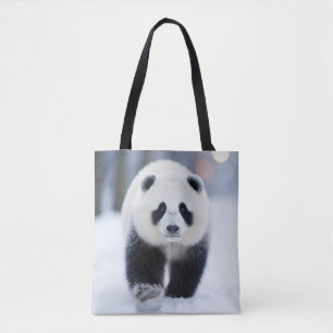 Bolso De Tela Animales de vida silvestre Panda en la calle al ai