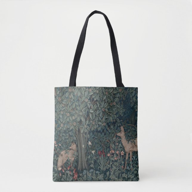 Bolso De Tela Animales del bosque virgen William Morris (Anverso)