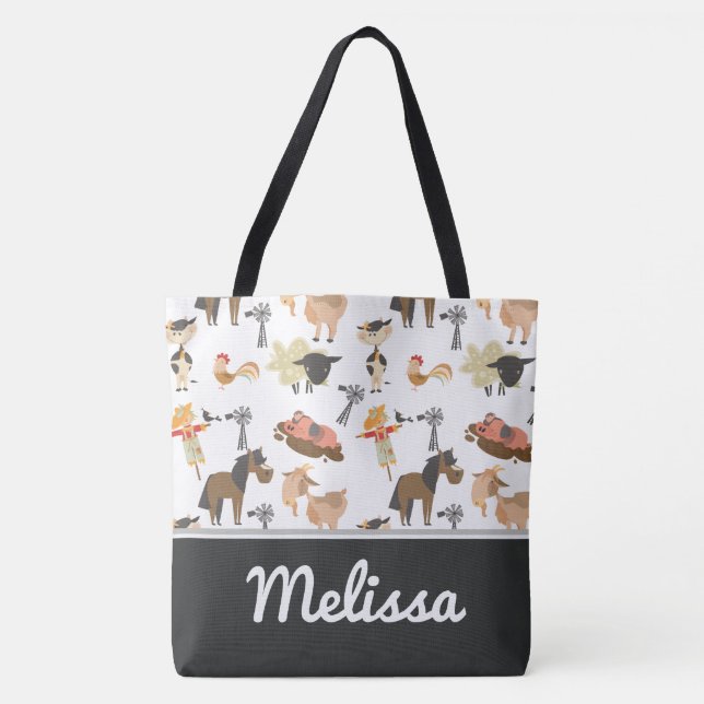 Bolso De Tela Animales del campo del corral el | personalizado (Anverso)