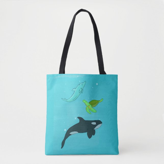 Bolso De Tela Animales del mar (Anverso)