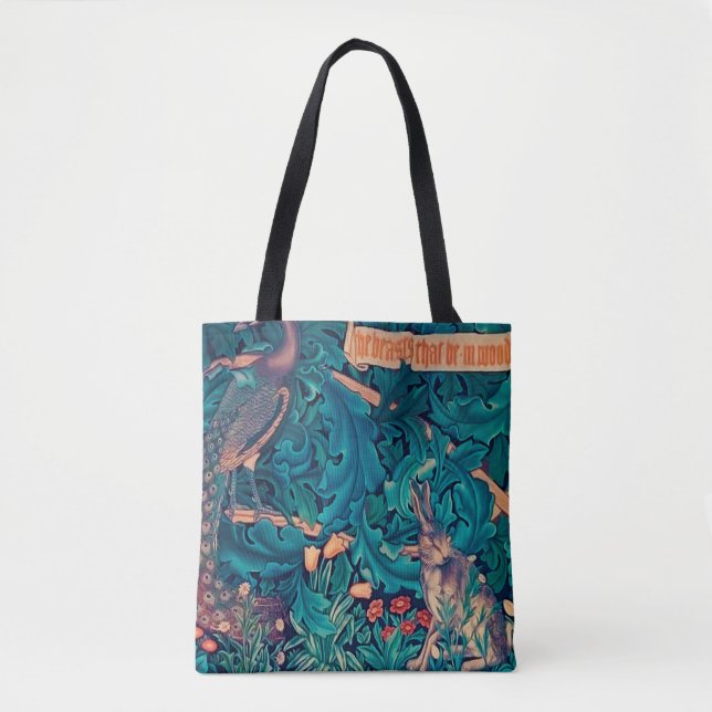 Bolso De Tela Animales en el bosque, William Morris (Anverso)