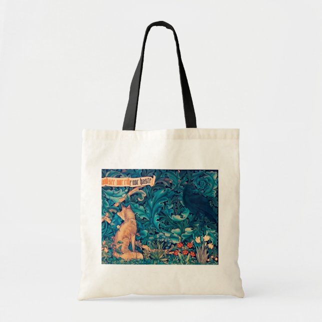 Bolso De Tela Animales en el bosque, William Morris Tote Bag (Frente)
