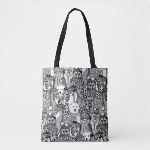 Bolso De Tela animales festivos negros