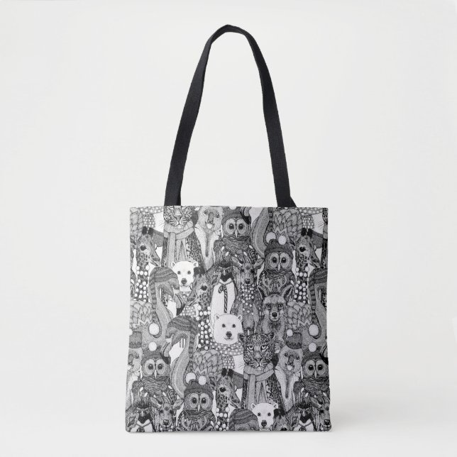 Bolso De Tela animales festivos negros (Anverso)