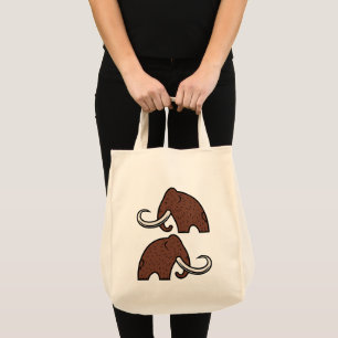 Bolso De Tela Animales Gigantes: Caricatura de Mamuts Extintos