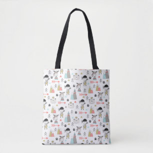 Bolso De Tela Animales lindos del arbolado y modelo indio del
