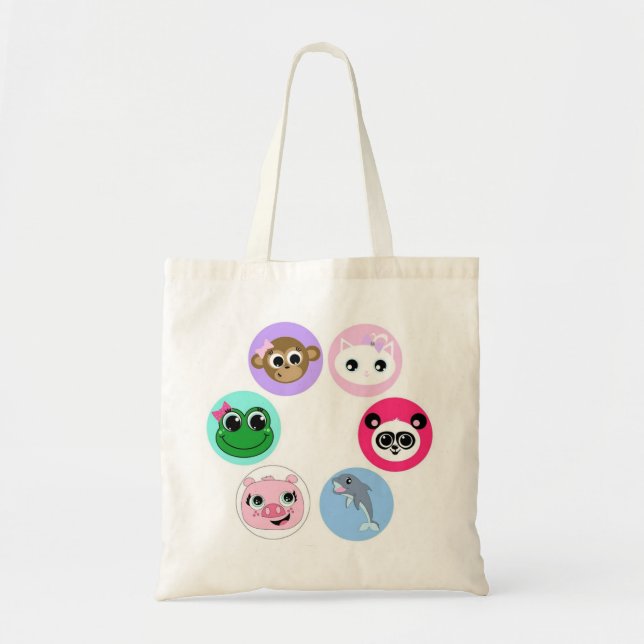 Bolso De Tela Animales lindos del bebé (Frente)
