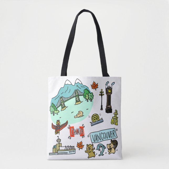 Bolso De Tela Animales lindos del tote de los amantes de (Anverso)