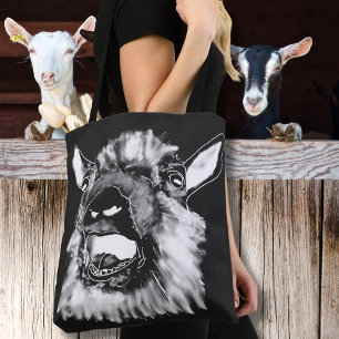 Bolso De Tela Animales raros jazzy monocromo de cabra gritando
