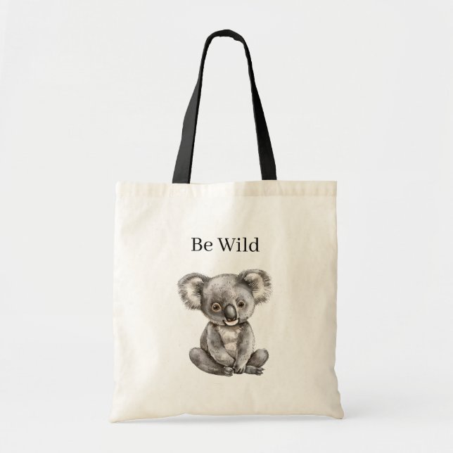 Bolso De Tela Animales Safari Koala Panda (Frente)