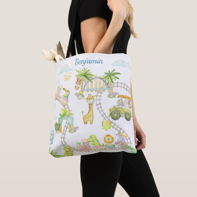 Bolso De Tela Animales Safari Personalizados Tote Bag (Detalle)