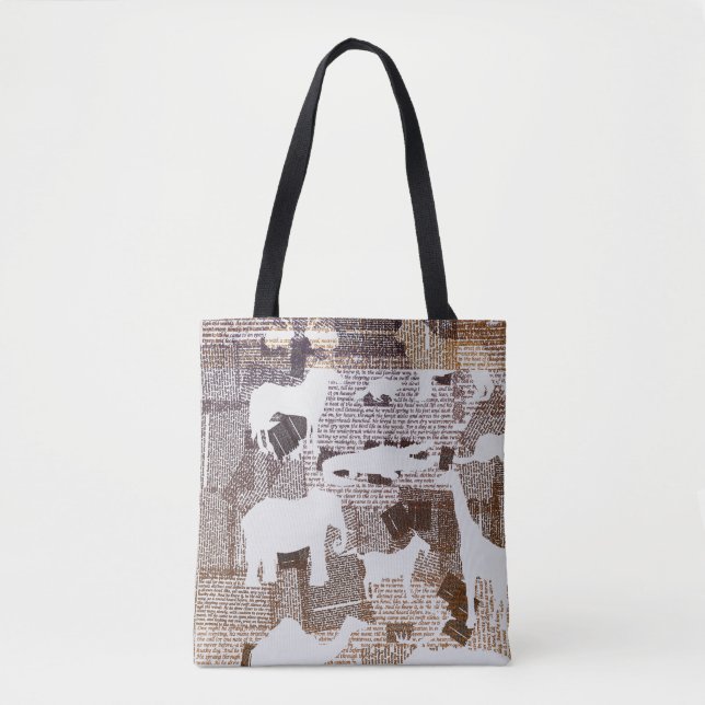 Bolso De Tela animales salvajes con texto (Anverso)