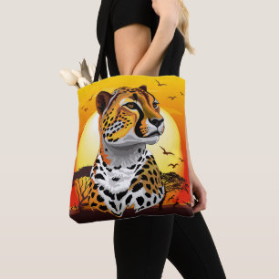 Bolso De Tela Animales salvajes de la costa africana Cheetah