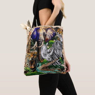 Bolso De Tela Animales salvajes de sabana africanos