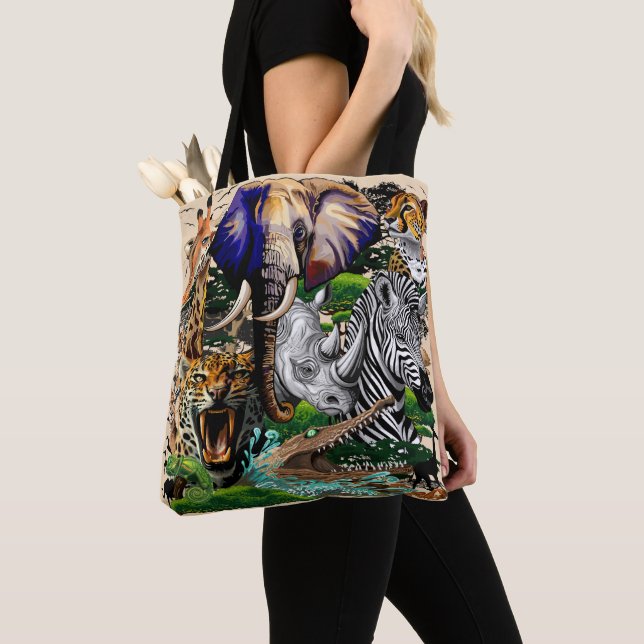 Bolso De Tela Animales salvajes de sabana africanos (Detalle)