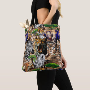Bolso De Tela Animales salvajes de sabana africanos