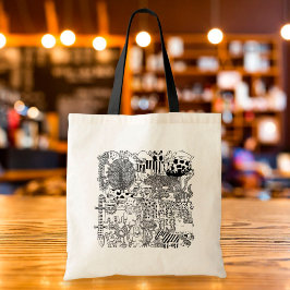 Bolso De Tela Animales salvajes dibujan arte blanco y negro
