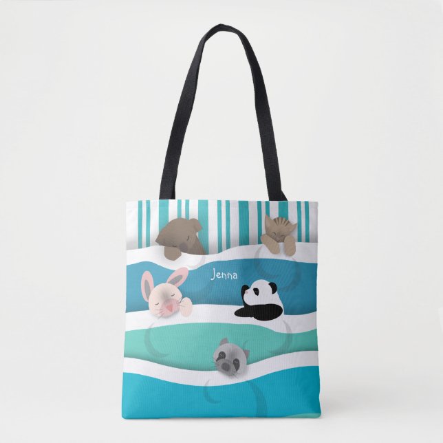 Bolso De Tela Animales somnolientos (Anverso)