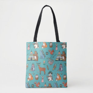 Bolso De Tela Animales tribales: patrón forestal de bosques.