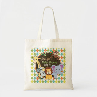 Bolso De Tela Animales zoológicos en un colorido argyle