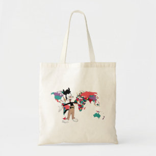 Bolso De Tela Animaniacs Gráfico del Mapa Mundial de Yakko