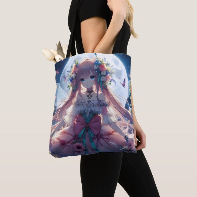 Bolso De Tela Anime Chica Flower Moon Fairy (Detalle)