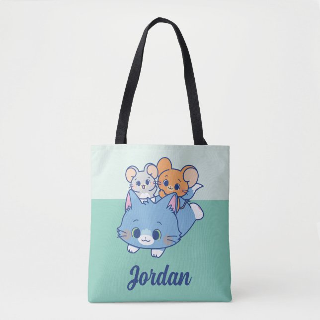 Bolso De Tela Anime Tom, Jerry y Tuffy (Anverso)