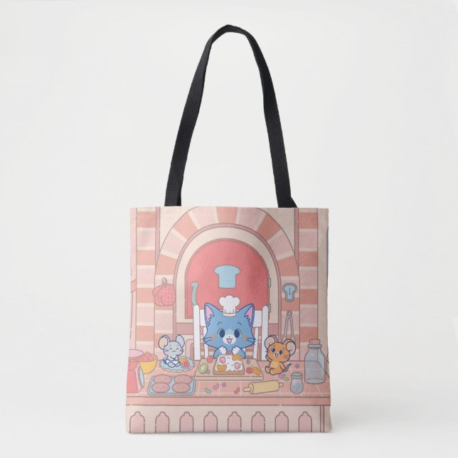 Bolso De Tela Anime Tom, Jerry y Tuffy Bakery (Anverso)